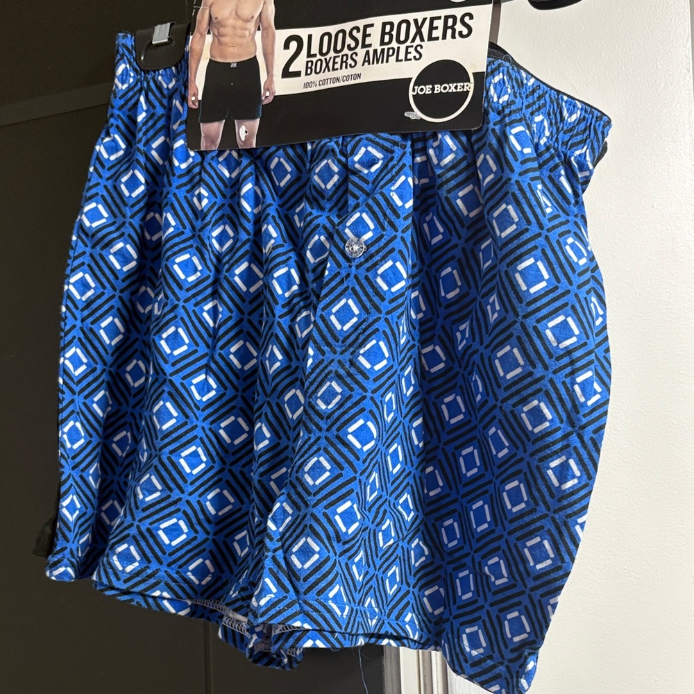 NWT Joe Boxer Vibrant Blue Patterned and black boxers